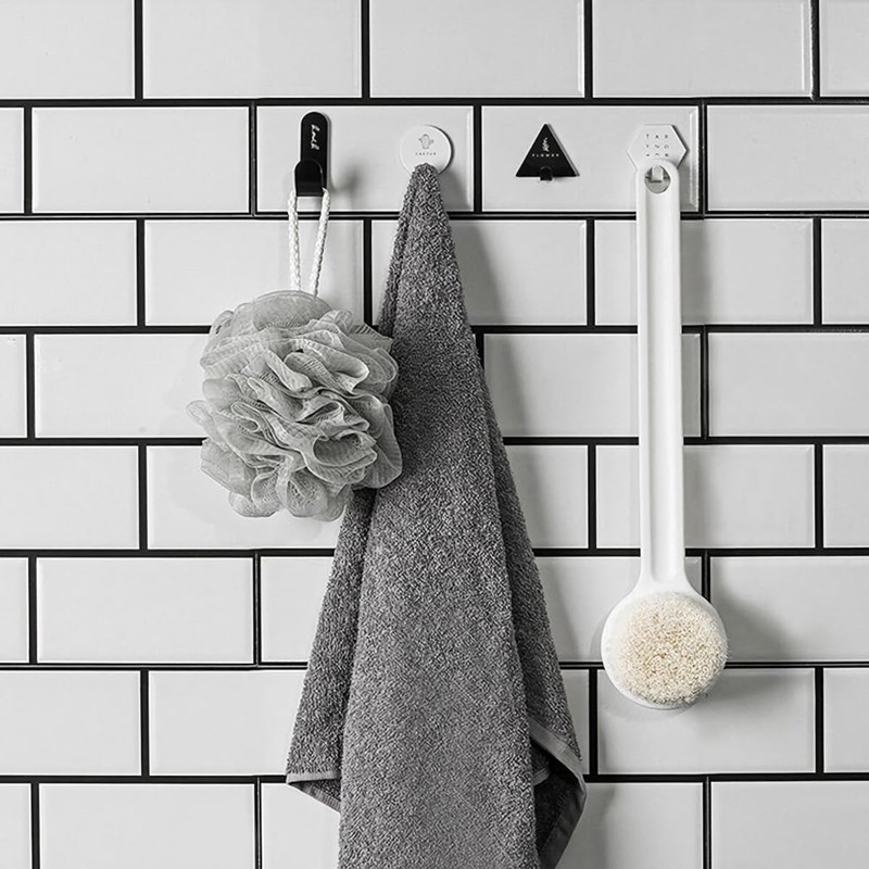 4 Ganchos de Pared Autoadhesivos de Metal, Percheros para Ropa,