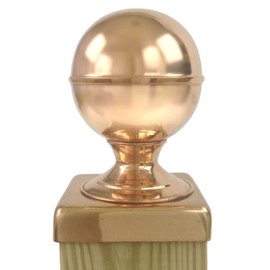 6x6 Copper Globe Finial Post Cap by Captiva - Extended Lip - Solid Copper - Will Patina Naturally (5-1/2 x 5-1/2)
