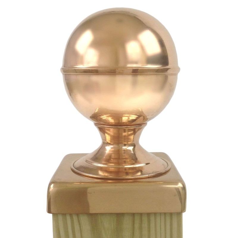 6x6 Copper Globe Finial Post Cap by Captiva - Extended
