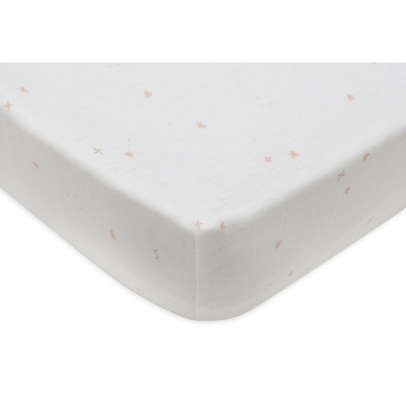 Jollein Spannbettlaken Jersey - Twinkling, Wild Rose - 70/75x140/150cm -