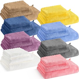 24 Pcs Bathroom Towel Set Bath Towels Bulk Include Hand Towels Washcloths Bath Towels Set Microfiber Coral Velvet Absorbent Towels for Bath Fitness, Bathroom, Sports, Yoga, Travel (Multicolor)