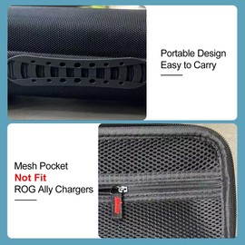 T Tersely Carrying Case Portable Hard Shell Carry Bag for ROG Ally Gaming Handheld, Protective Hard Portable Travel Case Cover Shell Pouch with Pockets for Accessories and Games
