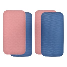 2 Pieces Knee Cushion Yoga, Fitness Yoga Knee Pads Non-Slip Yoga Mats TPE Knee Pad Mat Wear-Resistant Protects Knees, Hands, Wrists and Elbows, 34 x 17 x 1 cm (Pink & Dark Blue)