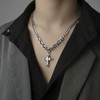 KONFEN Men's Cross Necklace, Cross Pendant Necklace with Chain, Rhinestone