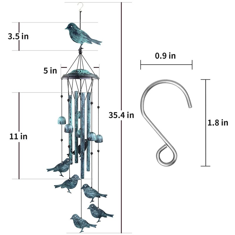 Monsiter QE Bird Wind Chimes for Outside, Outdoors Wind Chimes