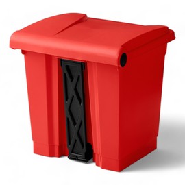 Mix.Home 8 Gallon Red Step On Trash Can - Hands-Free Waste Bin with Odor Control Lid - Ideal for Kitchen, Bathroom, Office