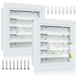 2 Pcs 10" x 10" Gable Vents for Houses Shed Vent with Screen Aluminum Alloy Attic Vents with Screws for Wall Ventilation Exterior Doors (White)