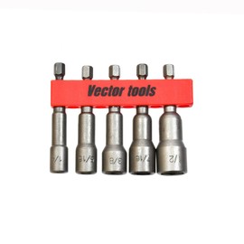5PC (SAE) MAGNETIC NUT SETTERS 1/4" - 1/2"