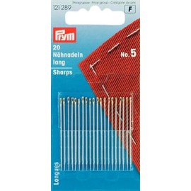 Prym 0.80 x 40 mm Hand Sewing Needles Sharps, Silver with Gold Eye