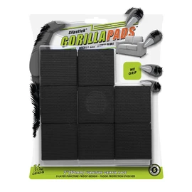 GorillaPads Non-Slip Furniture Pads/Floor Grippers (Set of 16 Grips) 5 cm Square Floor Protectors for Under Furniture, Black, CB142-16