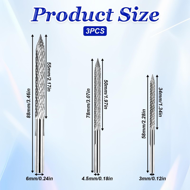 Tire Reamer Drill Bit, 3Pcs/Set Multi Sizes Flat Tire Repair