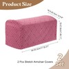 sourcing map 2Pcs Stretch Armrest Covers, Polyester Soft Couch Arm