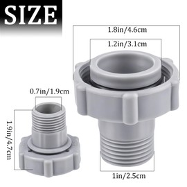 EMYVSVO Pool Drain Adapter - 1.5-Inch ID Connector for Bottom of Pool with 3/4-Inch Threaded Fitting and Stainless Steel Hose Clamp for Garden Hose Connection