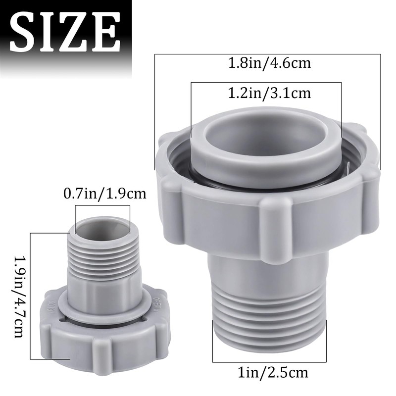 EMYVSVO Pool Drain Adapter - 1.5-Inch ID Connector for Bottom