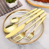 40-Piece Matte Gold Silverware Set, Stainless Steel Flatware Cutlery Set