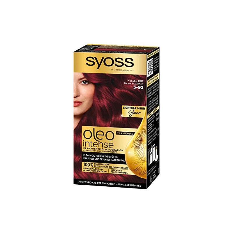 SYOSS Oleo Intense Permanente Öl-Coloration 5-92 helles Rot mit pflegendem