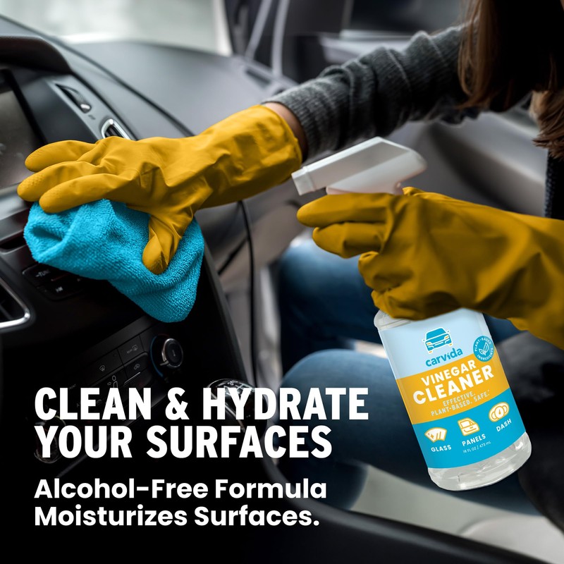 Carvida Vinegar Cleaner, Plant-Based, Multi-purpose Automotive Cleaning Spray, Natural Mint