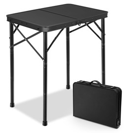 E EASTSTORM Small Folding Grill Table, Easy for Storage, Compact and Portable Picnic Table for Outdoor Camping, Garden, Patio, Dining, BBQ, Party, Market, 2Ft (Small, Black)