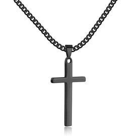 Zinvefa Men's Stainless Steel Cross Pendant Necklace Silver / Black / Gold Pendant 15 x 28 mm - 50 x 30 mm, Stainless Steel