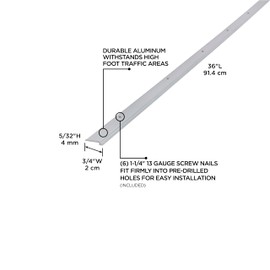 M-D Building Products 78030 36 in. Silver Aluminum Tile Edging w/Screw Nails