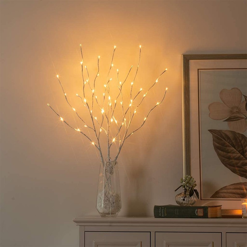 Vanthylit 3PK 30'' Lighted Birch Twig Branches with 60 LED