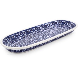 Original Bunzlauer Keramik Servierplatte 28,3x11,1x2,5 cm, Dekor 120