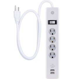 GE 14090 Surge Protector, 4 Outlet 2 USB Ports