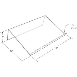 Azar Displays - 515542 - Acrylic Book Stand Holder 3/16" Thick, Size: 18"W x 12"D x 5"H