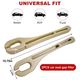 Gasedin 2PCS Car Seat Gap Organizer, Car Seat Gap Filler Storage Bag with Phone Holder, Upgraded Multifunctional Car Seat Gap Blocker Plug to Prevent Dropping, Universal Car Accessories (Beige)