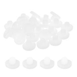 uxcell 26Pcs Glass Table Top Bumpers with Stem, 10mm/0.39Inch White Rubber Bumper Grippers Anti Collision Slip Glass Table Spacers for Patio Table Cabinet Furniture (Fits 3/8Inch Hole)