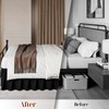 Vocander Black Split Corner Bed Skirt for King Beds 14
