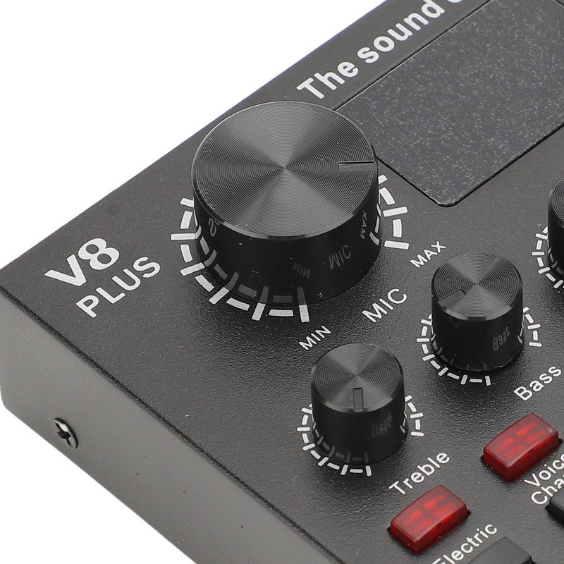 Live Sound Card with Built in Microphone Clear Recording Portable