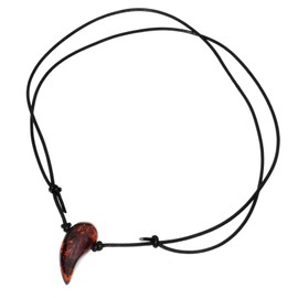 Necklace with pendant - Alex - amber - amber, amber, Amber