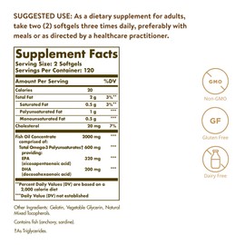 Solgar Omega-3 Fish Oil Concentrate, 240 Softgels