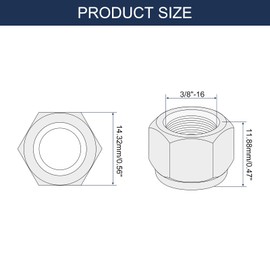sourcing map 10Pcs 3/8"-16 Nylon Insert Hex Lock Nuts, Carbon Steel Hex Stop Nut Self-Locking Nylon Insert Stop Nut for Industrial Construction Fasteners, White&White