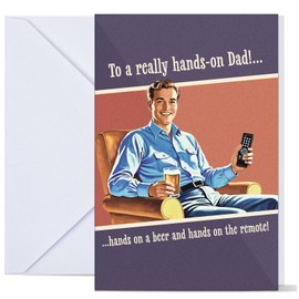 Confettiville Funny Father's Day Card, Hands On Dad, Father's Day, Birthday, Card from Wife, Daughter and Son, Blank Inside, Includes Envelope, 4 x 6 Inches