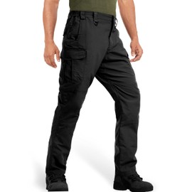 MAGCOMSEN Tactical Pants for Men, Quick Dry Cargo Hiking Pants Mens Outdoor Pants Mountain Pant Lightweight Pants Black 30