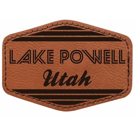 Lake Powell Utah City Retro Souvenir 2x3 Hexagonal Iron-on Leatherette Patch with Adhesive Single