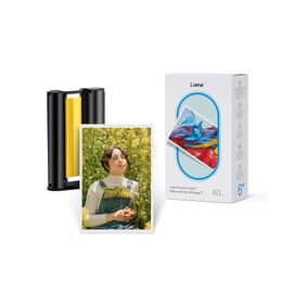 Liene Pack of 40 Photo Papers and 1 Ink Cartridge for Photo Printers 100x148mm 4" x 6" Photo Paper Tri-Colour for Dye Sublimation Printing