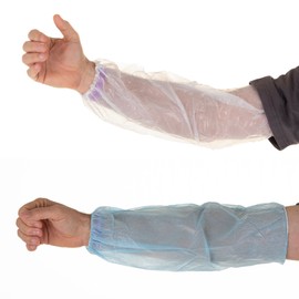 XARA - 0.02mm Adjustable Polyethylene Sleeve Cover - Disposable Arms and Sleeves Protector - Hand Sealed - White - Pack of 100