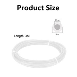PTFE Hose 3 m White 2.5 mm ID × 4 mm OD, PTFE Teflon Tube with Pipe Cutter for Bambulab A1/A1 Mini/P1P/P1S/X1C/X1 Series Creality K1/K1 Max/Ender 3 V3, Teflon Hose for 1.75 mm 3D Printer Filament