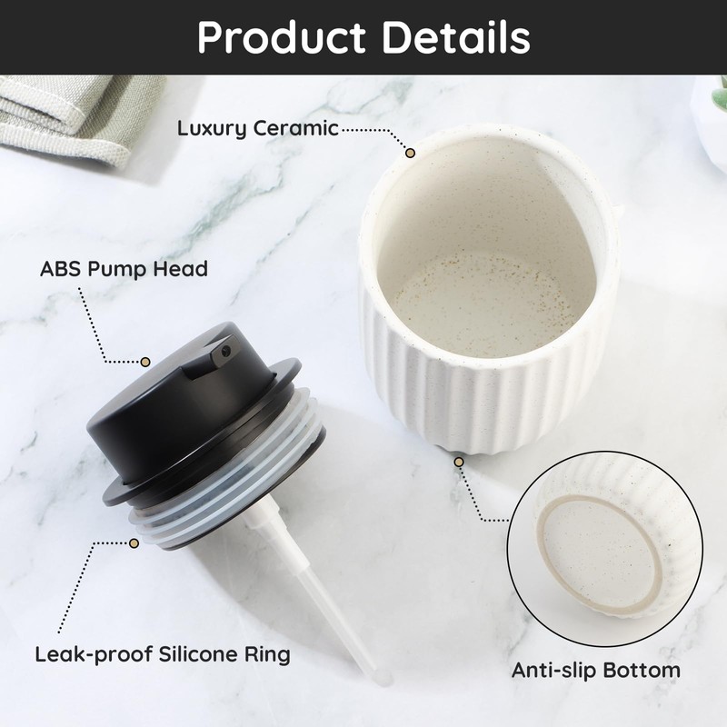 Segbeauty Soap Dispenser, 320ml Shampoo and Conditioner Dispenser, Dishwashing Liquid