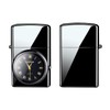 Watch Lighter Electric Lighter Dual Arc Plasma Lighter USB Rechargeable Windproof Lighter Cool Lighter with Clock Unique Gift for Men and Women (Silvery)