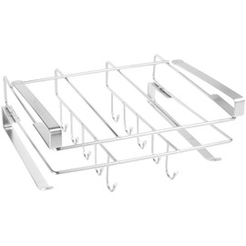 UPKOCH Under Shelf Storage Rack with Multiple Hooks - Stainless Steel Hanging Rack for Cutting Boards and Kitchen Utensils - Space-Saving under Cabinet Organizer