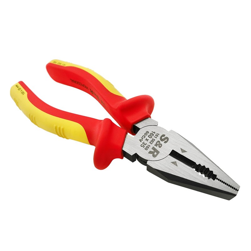 S&R Combination Pliers 160mm Insulated 1000V Universal, Jaws 35 mm,