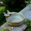 Moanyt Garden Bird Bath,Creative Bird Feeder Bird Bowl Ceramic Water