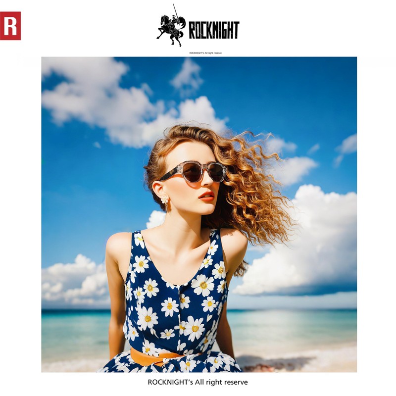 ROCKNIGHT HD Polarized Sunglasses for Women Retro Circle Sunglasses Tortoise