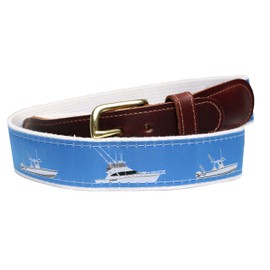 SoliVisk Men’s Nautical Saltwater Sport Fishing Boats Leather Tab Belt (44)