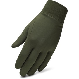 TSLA Men and Women Cold Weather Running Gloves, Fleece Lined Thermal Winter Gloves, Lightweight Sports Cycling Gloves YZV05-GRN Medium