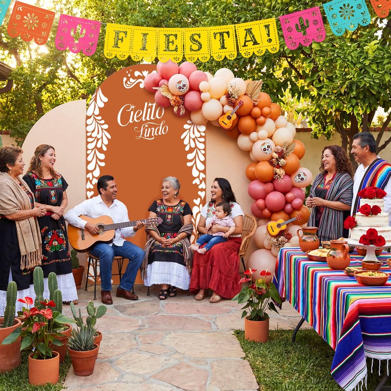 Mexican Cielito Lindo Backdrop Cover 7.2ft, Cielito Lindo Party Decoration